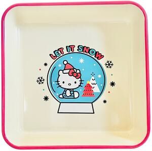 Hello Kitty Square Baking Pan 9" Christmas Let it Snow Ceramic Casserole